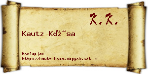 Kautz Kósa névjegykártya